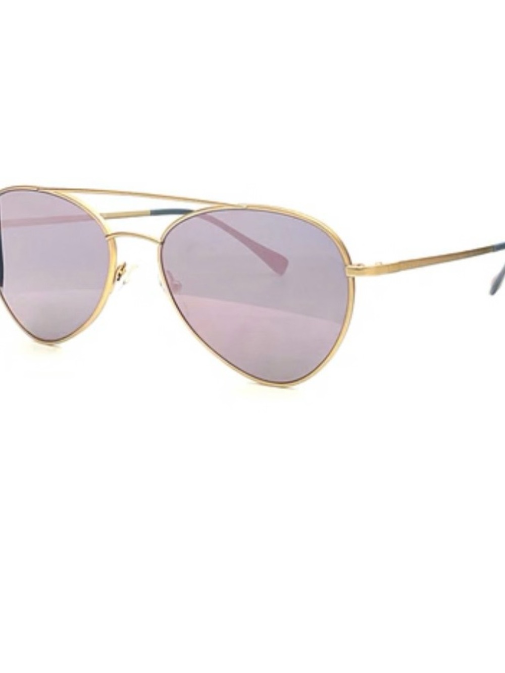 Prada Matte Gold Aviator Unisex Sunglasses with Dark Grey And Pink Lenses